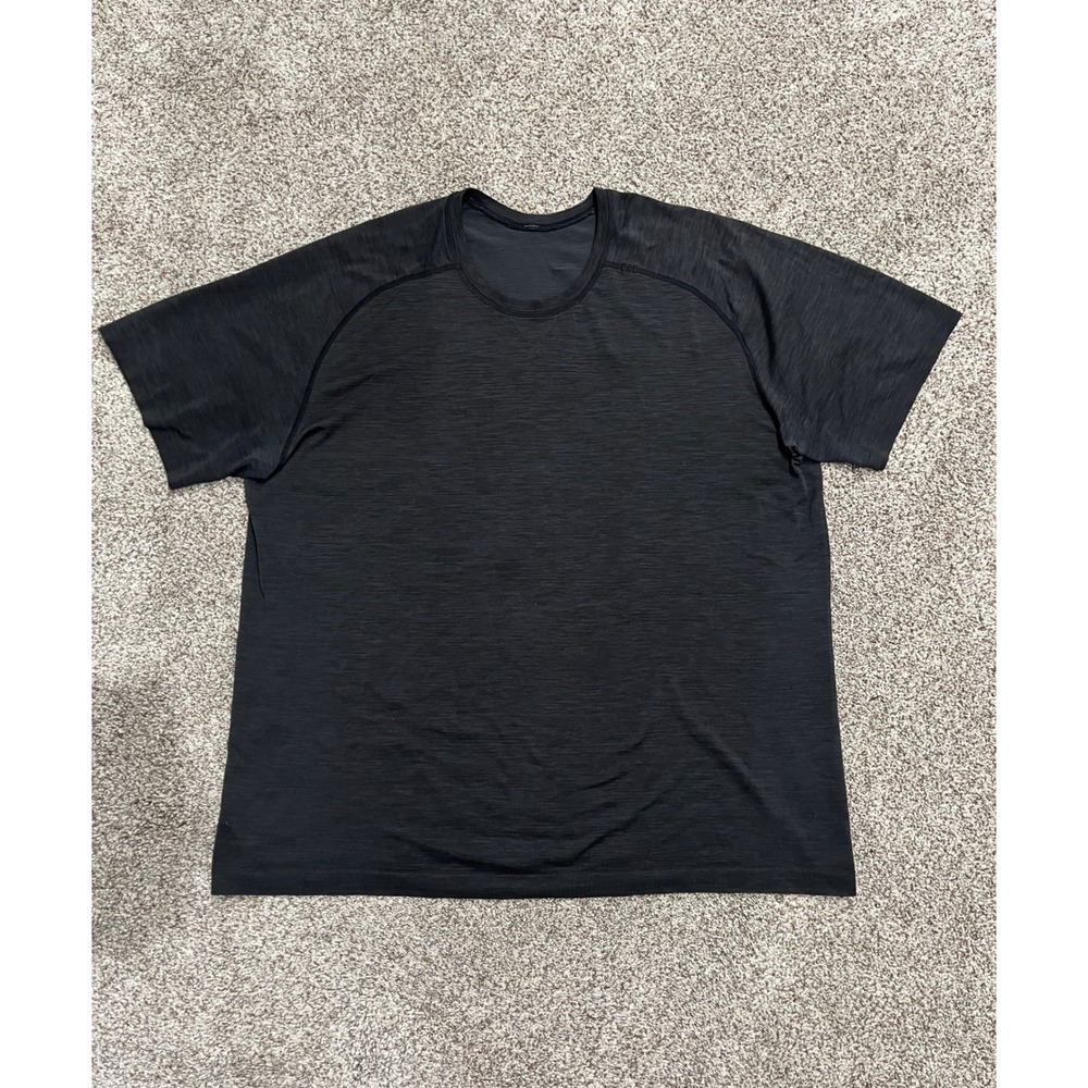 Lululemon Metal Vent Tech Short Sleeve Shirt Black Heathered XXL 2XL Mens